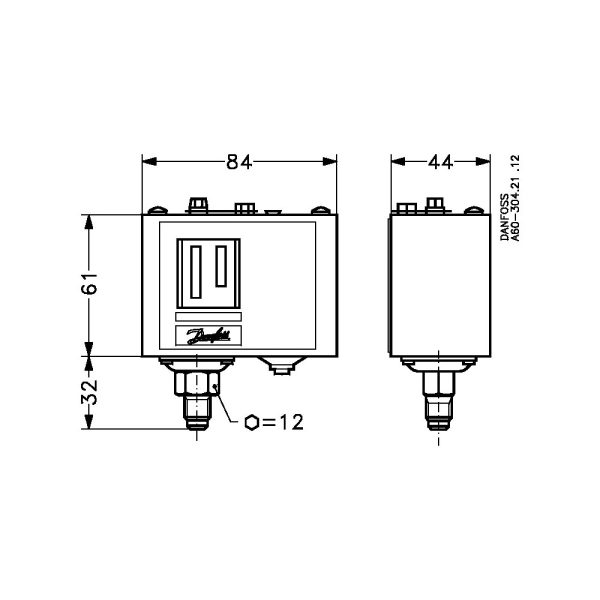 Pressure Control KP1 060-110166 1/4 inch danfoss - Image 2